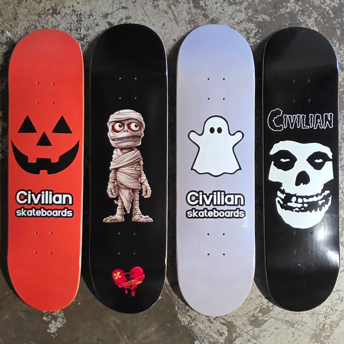 Deck – Halloween Series - Jack-o-Lantern / Ghost /Mummy /Skull - Skateboard Deck – Civilian Holiday